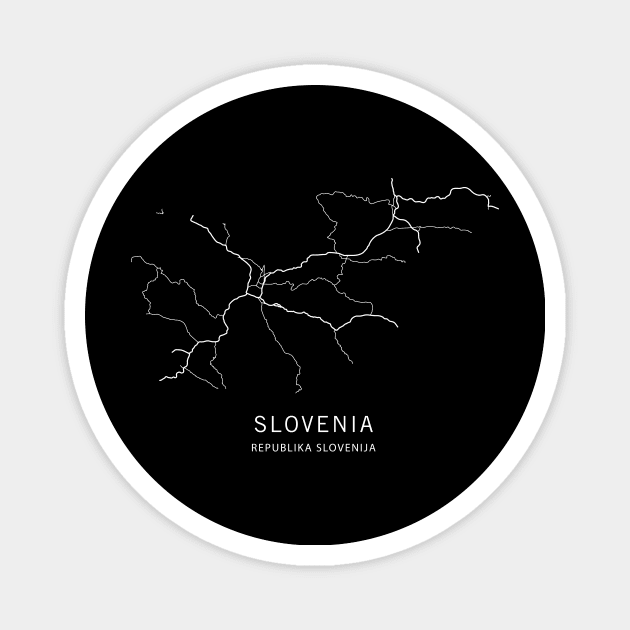 Slovenia Road Map Magnet by ClarkStreetPress